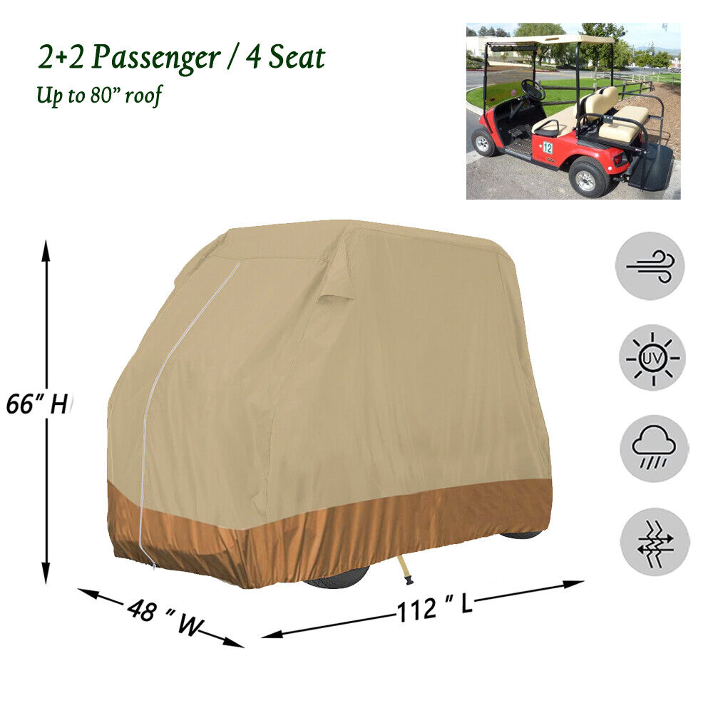 420D Heavy Duty 4 Passenger Golf Cart Cover Waterproof For EZ GO Yamaha Club Car