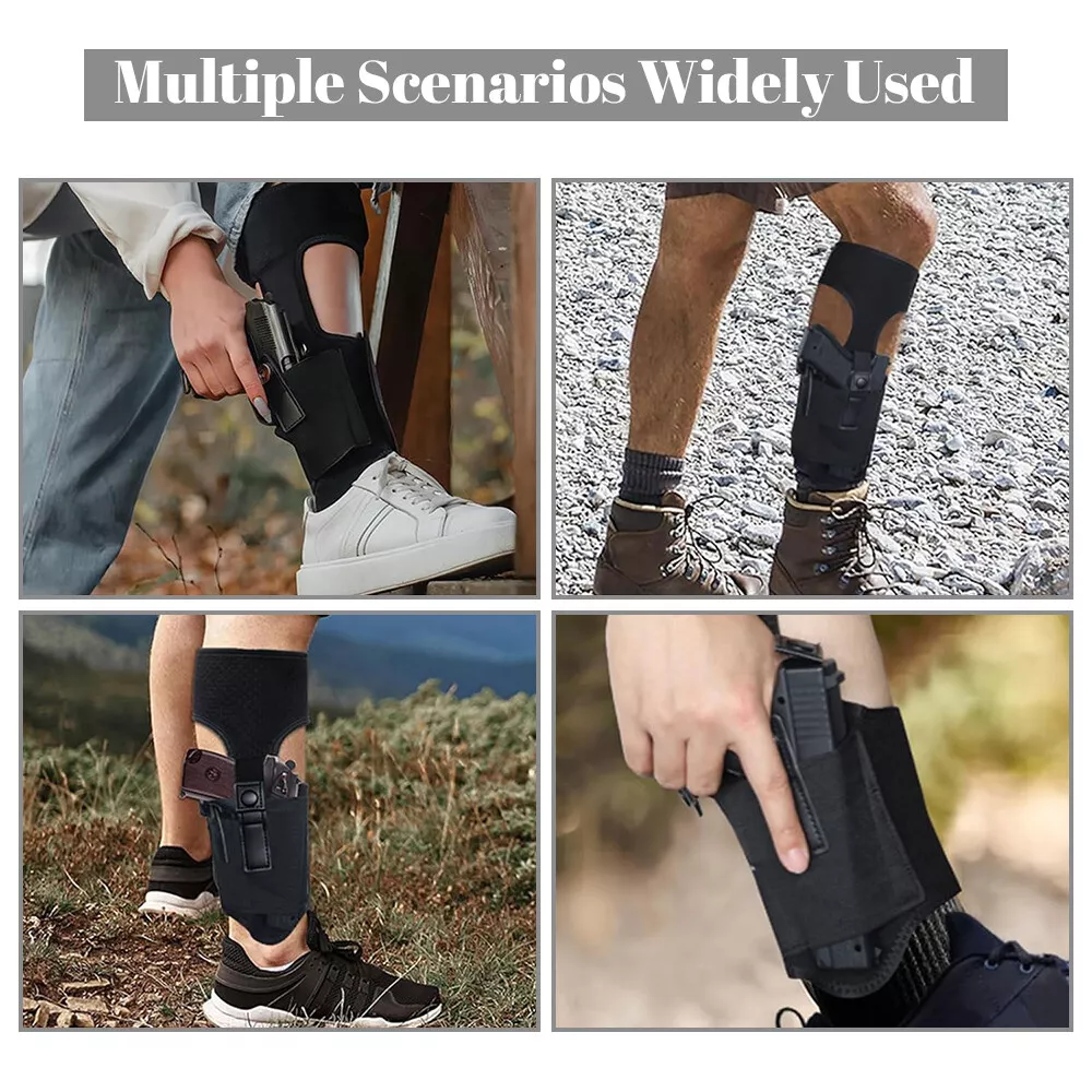 Tactical Ankle Gun Holster for Concealed Carry, Right Left Hand for Most Pistols Revolvers, Lightweight & Durable Airsoft Material
