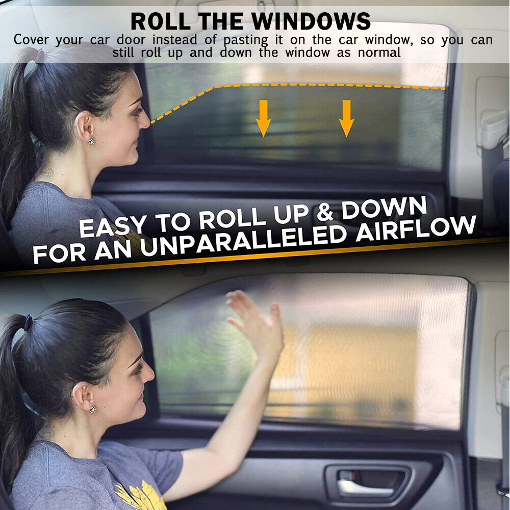 2 Car Window Sun Shade Side Cover Curtain Privacy Screen Mesh Baby UV Protection