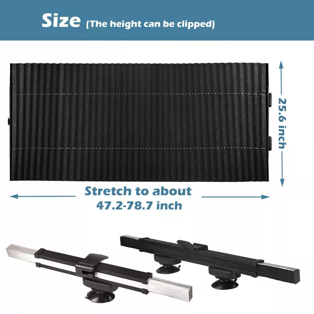 Retractable Windshield Sun Shade for Car, Blocks 99% UV Rays, Adjustable