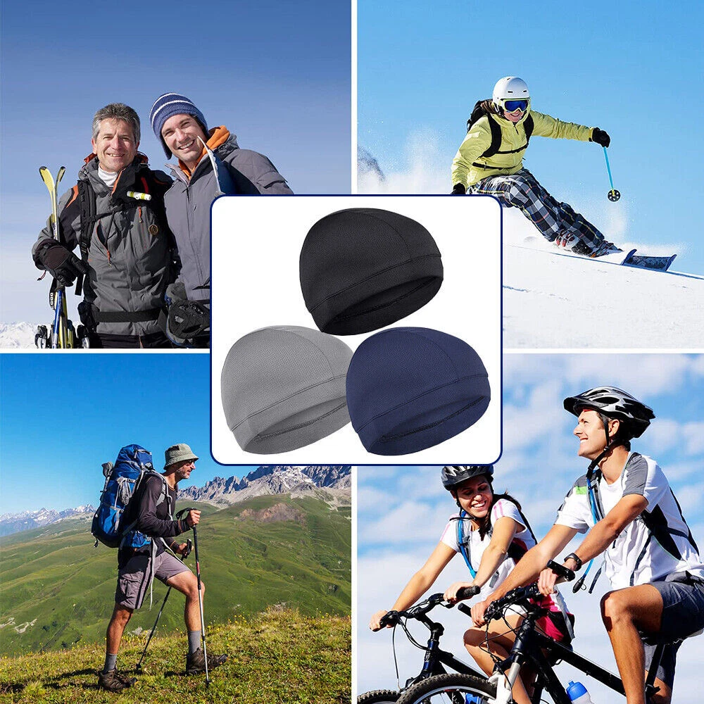 Helmet Liner Skull Cap, Beanie Sweat Wicking Cycling Sport Quick Dry Hat Wrap