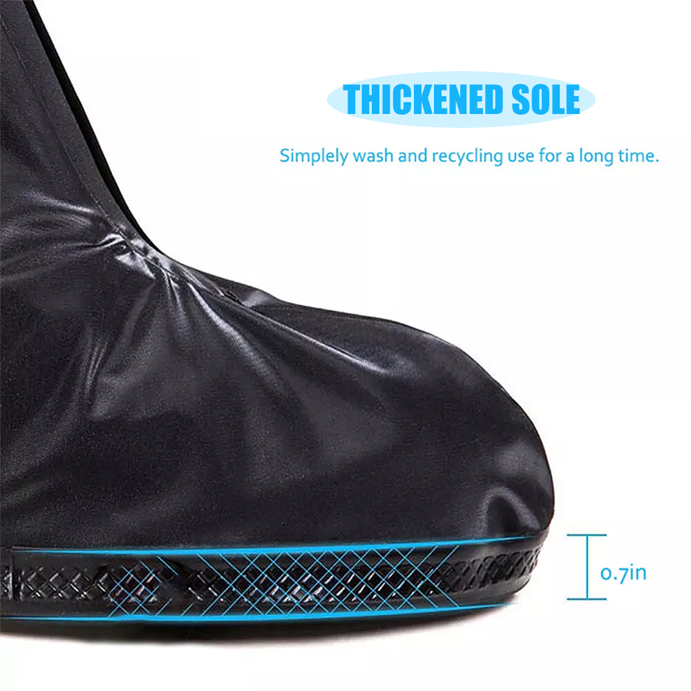 Waterproof Rain Shoe Covers with Elastic Securing Straps, Anti-Slip, Lightweight, Portable Overshoes for Outdoor Walking, Hiking & Camping