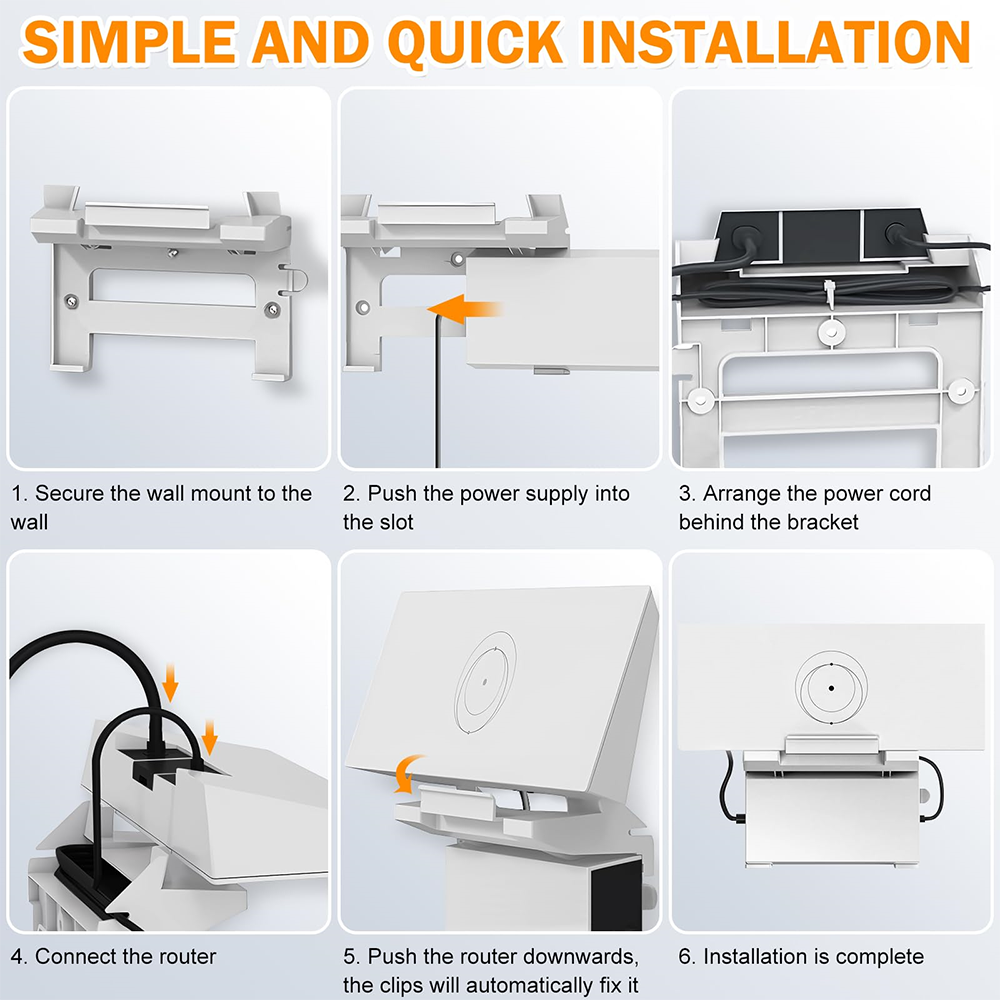 Wall Mounting Kit for Starlink Gen 3 Router, 2 in 1 Starlink Gen 3 Router Mount & V3 Power Supply Brackets Holder