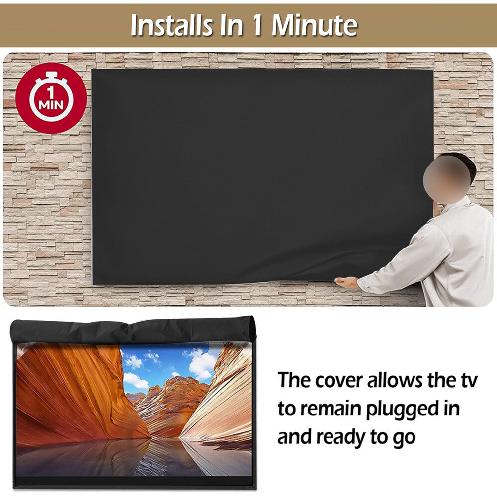 Heavy Duty Outdoor TV Cover 30"-65" Waterproof Weatherproof Television Protector