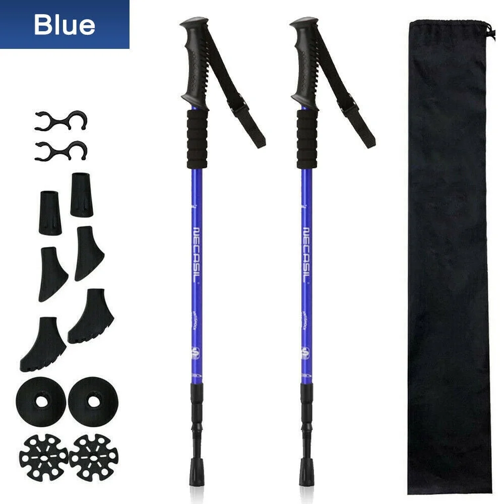 Hiking Poles, Telescopic Collapsible Trekking Poles with Quick Twist Lock System, Lightweight for Hiking Backpacking Mountaining