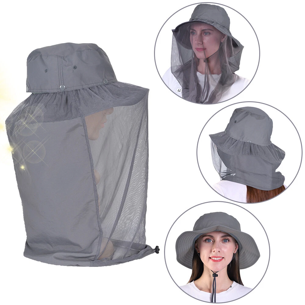 Mosquito Head Net Hat Sun Protection Bug Bucket Fishing Hiking Safari Men Women