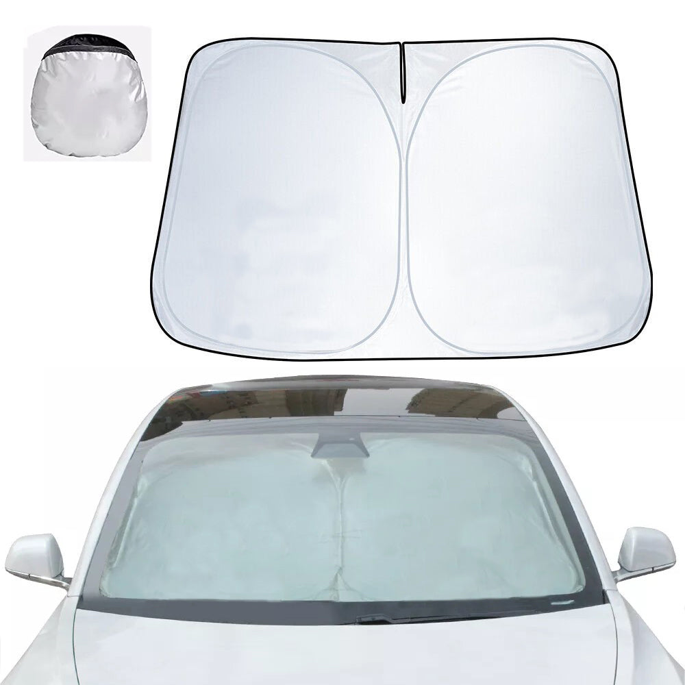 240T Foldable Car Sun Shade for Tesla Model Y / Model 3, UV Block, Heat Reduction