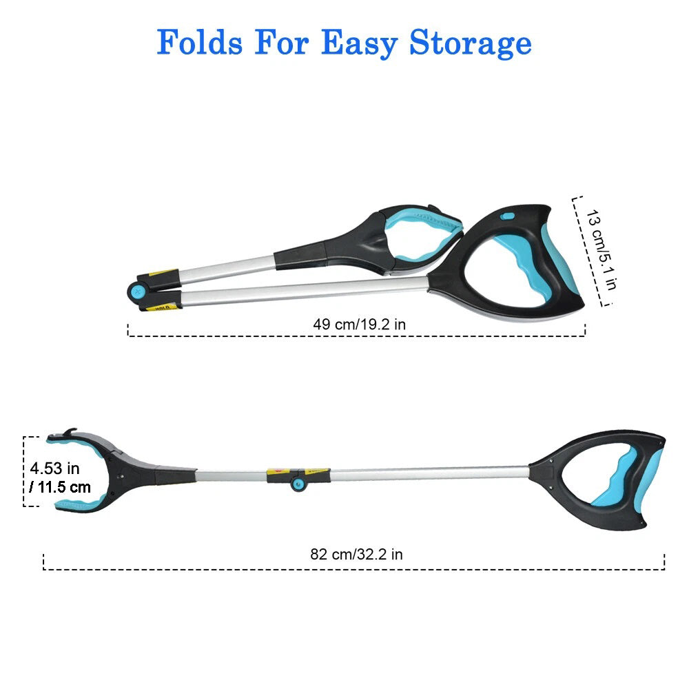 Foldable Grabber Reacher Tool, 32" Extra Long Gripper and Reaching Tool, Heavy Duty Pick Up Stick Grabbers for Keys, Coins, Trash