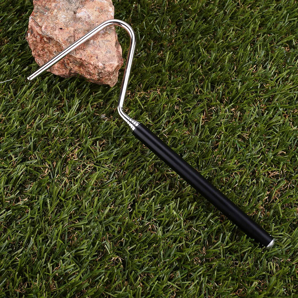 39” Retractable Snake Hook Stainless Steel Reptile Handling Tool Anti-Slip Rubber Grip