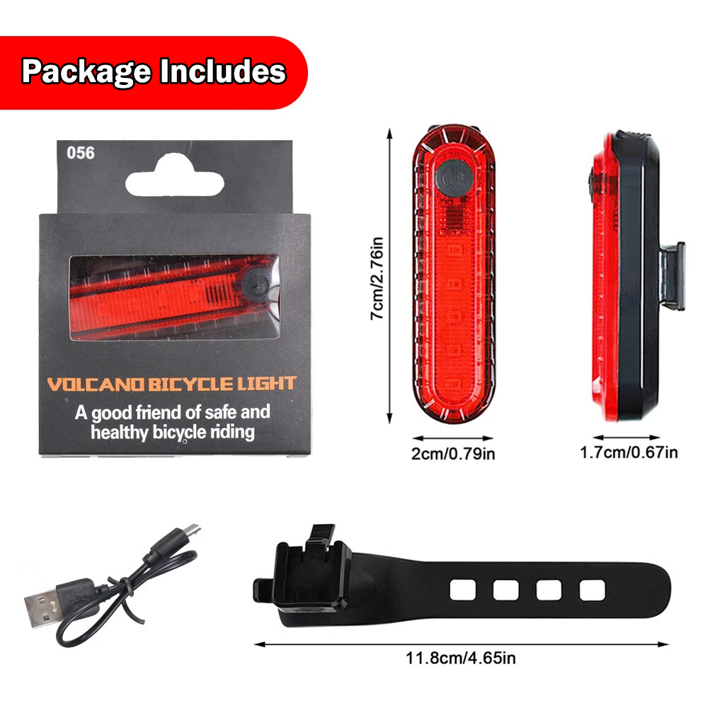 Rechargeable Bike Tail Light, Super Bright LED Bicycle Rear Safety Lights for Night Riding