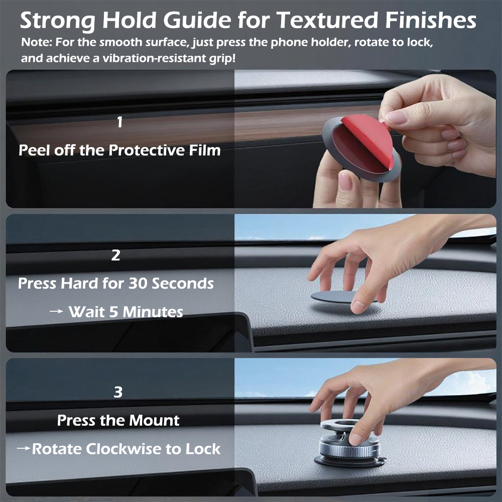 360° Adjustable Car Phone Holder, Magnetic Vacuum Suction Cup Mount, Foldable Stand for iPhone Android