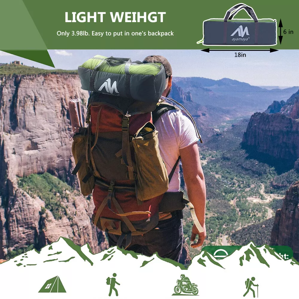 Single Backpacking Tent, PU3000 Coating Waterproof, Spacious & Easy Setup for Camping, Hiking & Outdoor Adventures