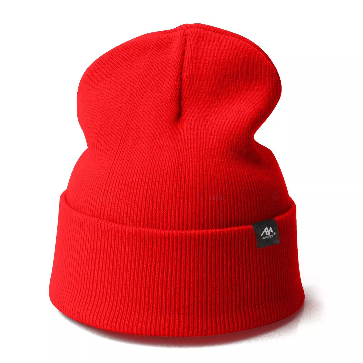Unisex Beanie Hat Cuff Slouchy Men Women Long Warm Soft Knit Cap Winter Solid