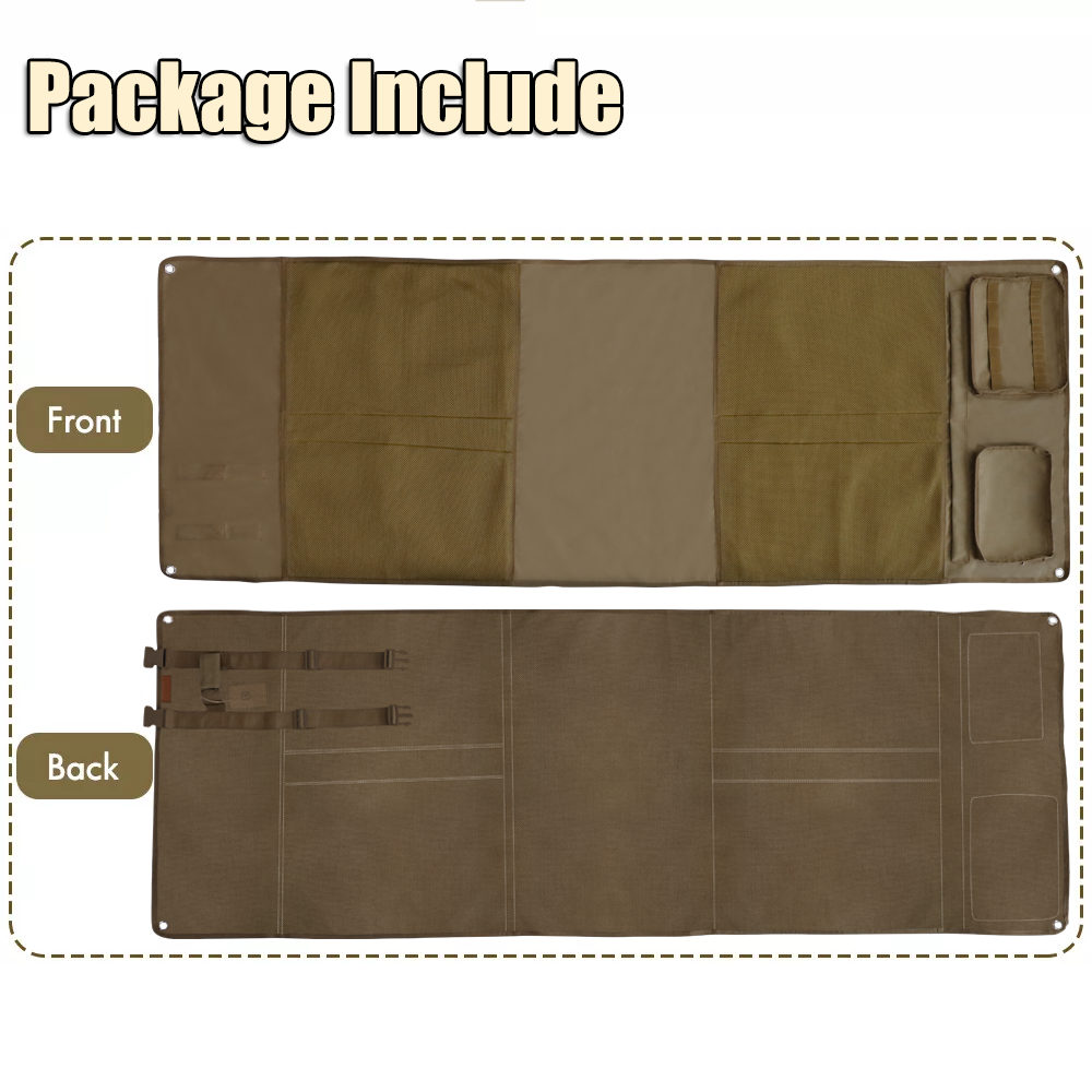 1000D Waterproof Shooting Mat, Prone Padded Tactical Roll-Up Hunting Pad with Pockets, Bipod Holder, Molles
