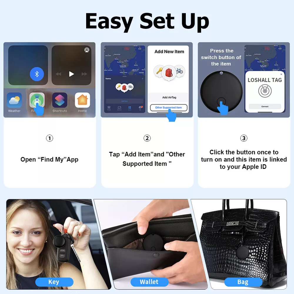 Smart Tag GPS Bluetooth Phone Key Pet Tracker Luggage Tracking Device for Apple Find My