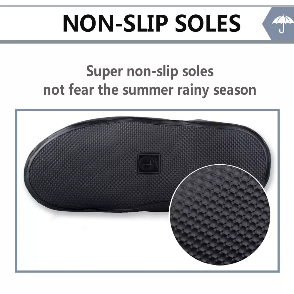 Anti-slip Waterproof Overshoes, Reusable Rain Shoe Covers, Foldable & Lightweight for Outdoor Walking, Hiking & Camping