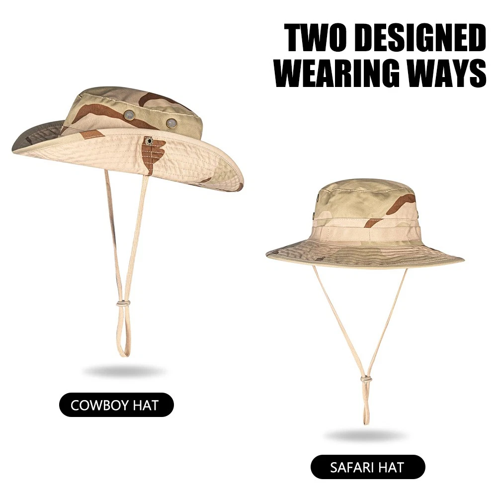 Bucket Boonie Hat Wide Brim UV Protection Sun Cap for Fishing Hiking