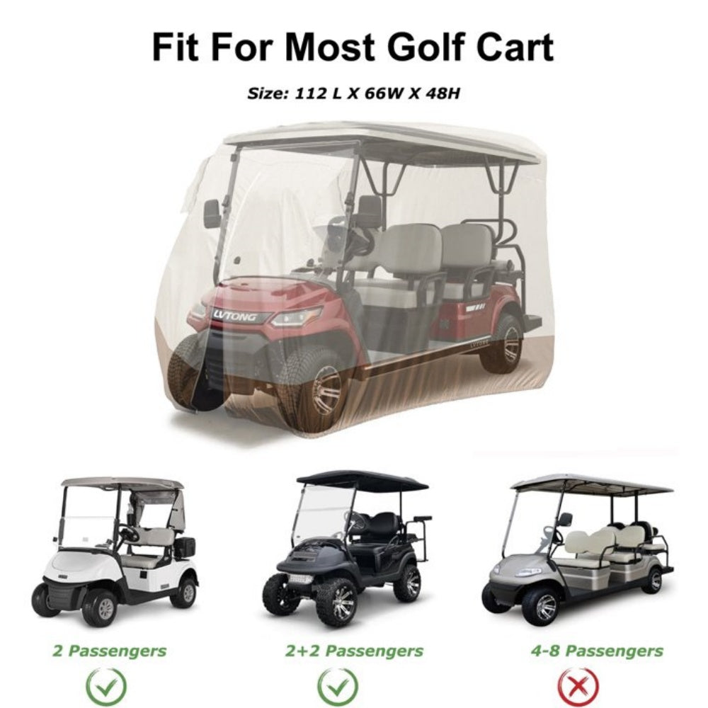 420D Heavy Duty 4 Passenger Golf Cart Cover Waterproof For EZ GO Yamaha Club Car