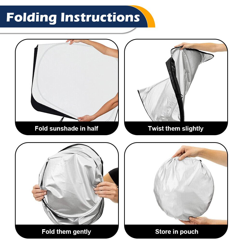 240T Foldable Car Sun Shade for Tesla Model Y / Model 3, UV Block, Heat Reduction, Cartoon Printing