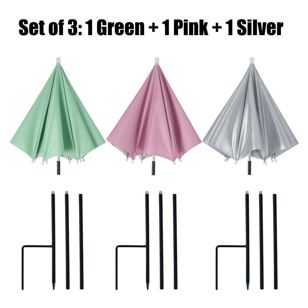 Set of 3 Plant Umbrellas for Outdoor Plants, Adjustable Plant Shade Umbrella Sun Protection for Garden