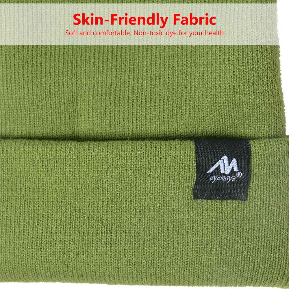 Unisex Beanie Hat Cuff Slouchy Men Women Long Warm Soft Knit Cap Winter Solid