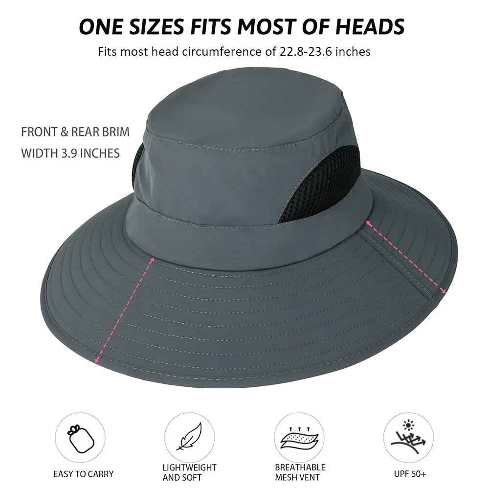 Unisex Bonnie Bucket Hat Wide Brim Breathable Sun Mesh Cap UV Protection Outdoor