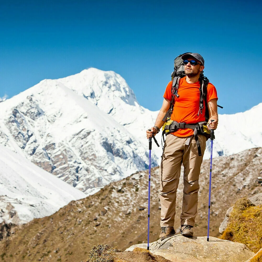 Hiking Poles, Telescopic Collapsible Trekking Poles with Quick Twist Lock System, Lightweight for Hiking Backpacking Mountaining
