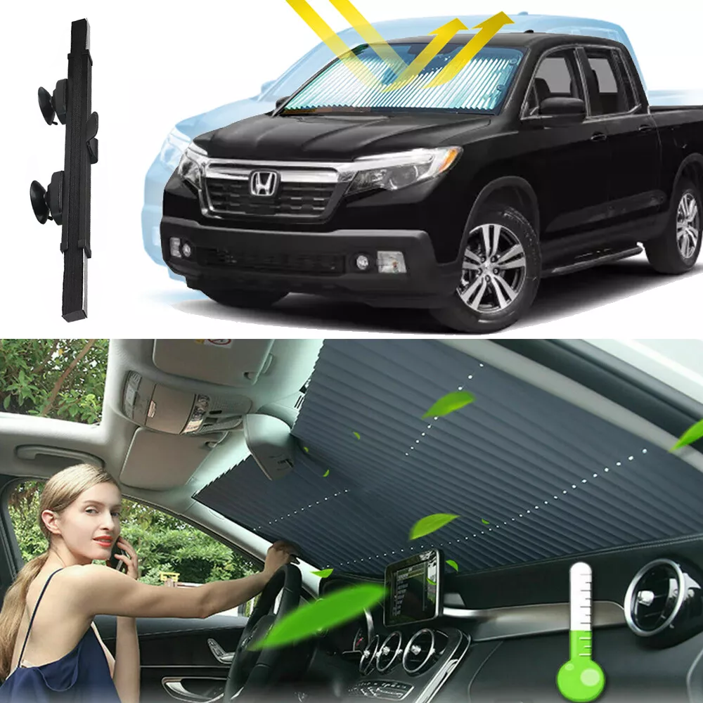 Retractable Windshield Sun Shade for Car, Blocks 99% UV Rays, Adjustable