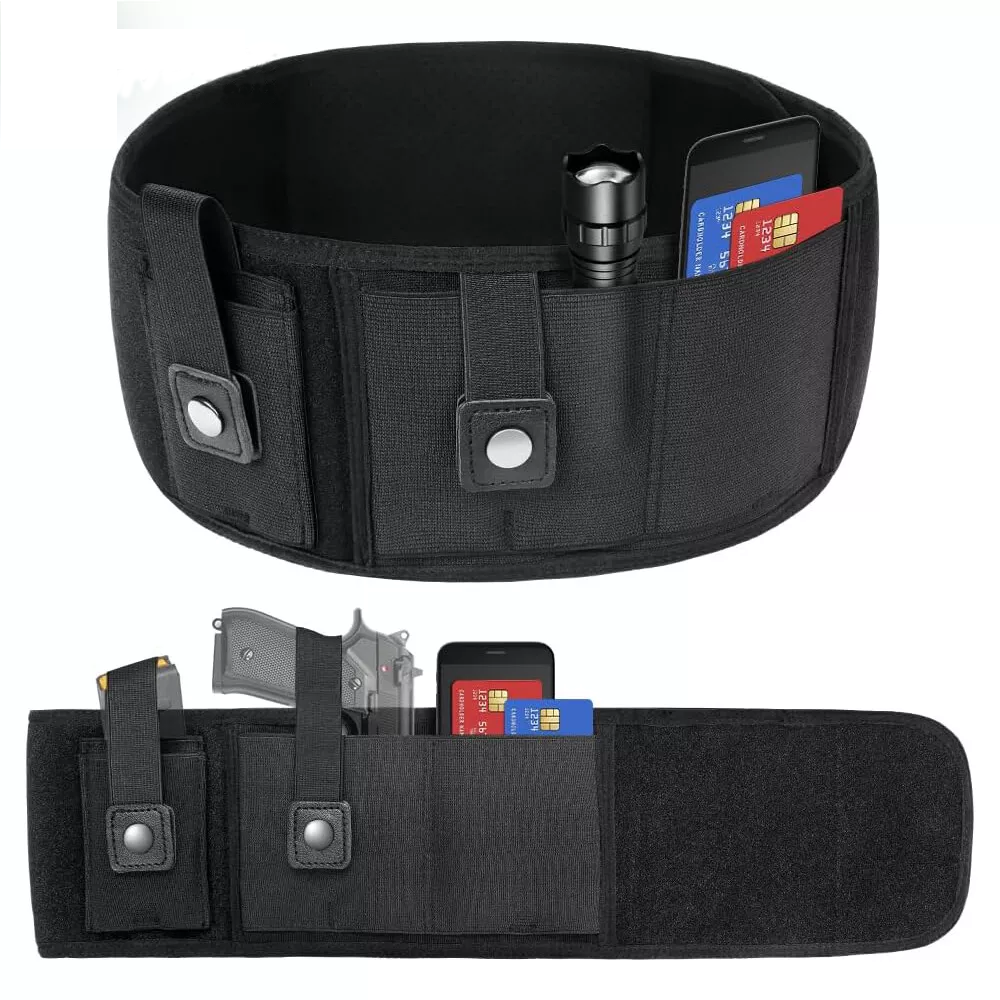 40" / 45" Belly Band Gun Holster, Outdoor Concealed Carry Pistol Holder, Fits All Pistols, Adjustable & Comfortable