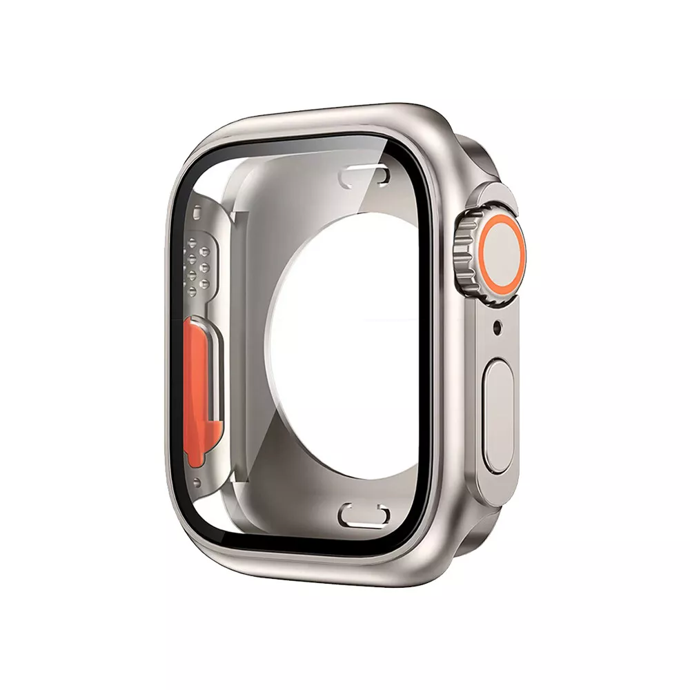Ultra Look Full Cover Case with Screen Protector for Apple Watch Series 9/8/7 45mm, Series SE2/SE/6/5/4 44mm, Tempered Glass, Perfect Protection Anti Scratch