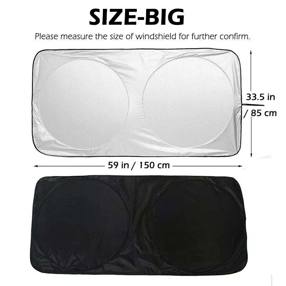 Foldable Car Sun Shade, Big / Large Windshield Sunshade, UV Ray & Heat Reduction