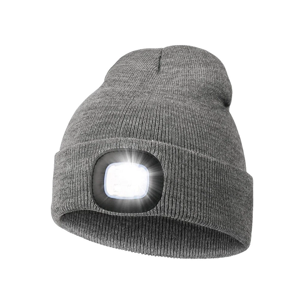 Winter Knit Beanie Hat with LED Light for Boys Girls Outdoor Headlamp Cap