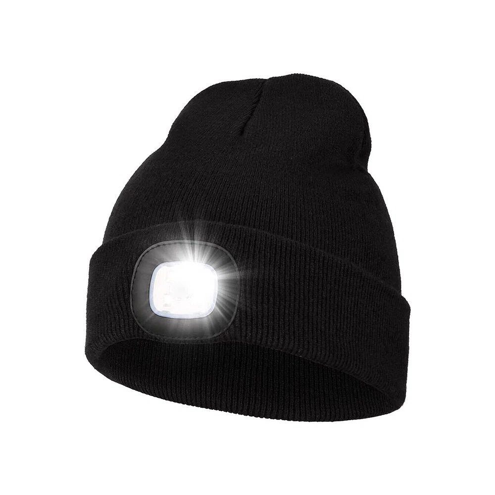 Winter Knit Beanie Hat with LED Light for Boys Girls Outdoor Headlamp Cap