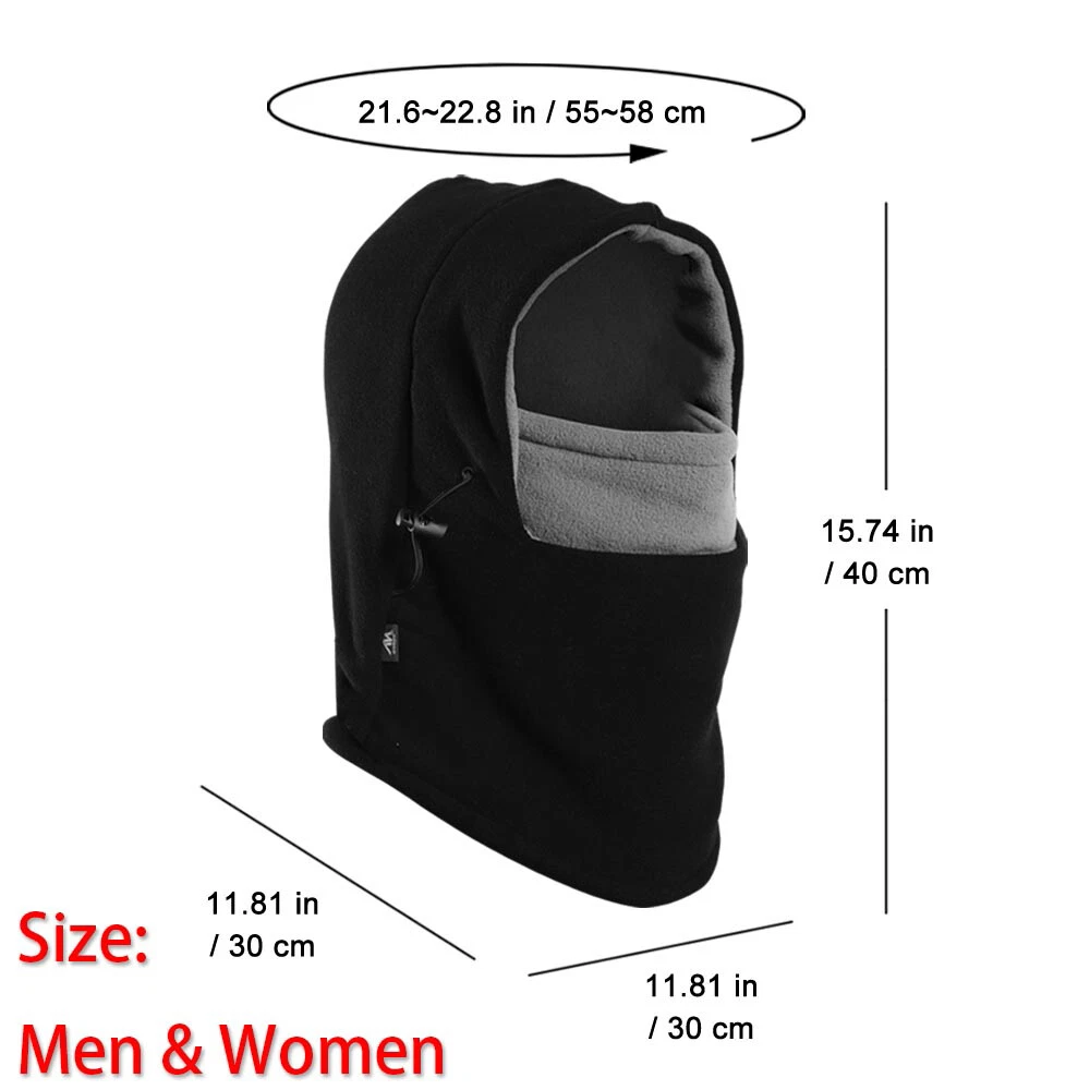 Fleece Balaclava Full Face Mask Neck Warmer Winter Sports Ski Cycling Women Men