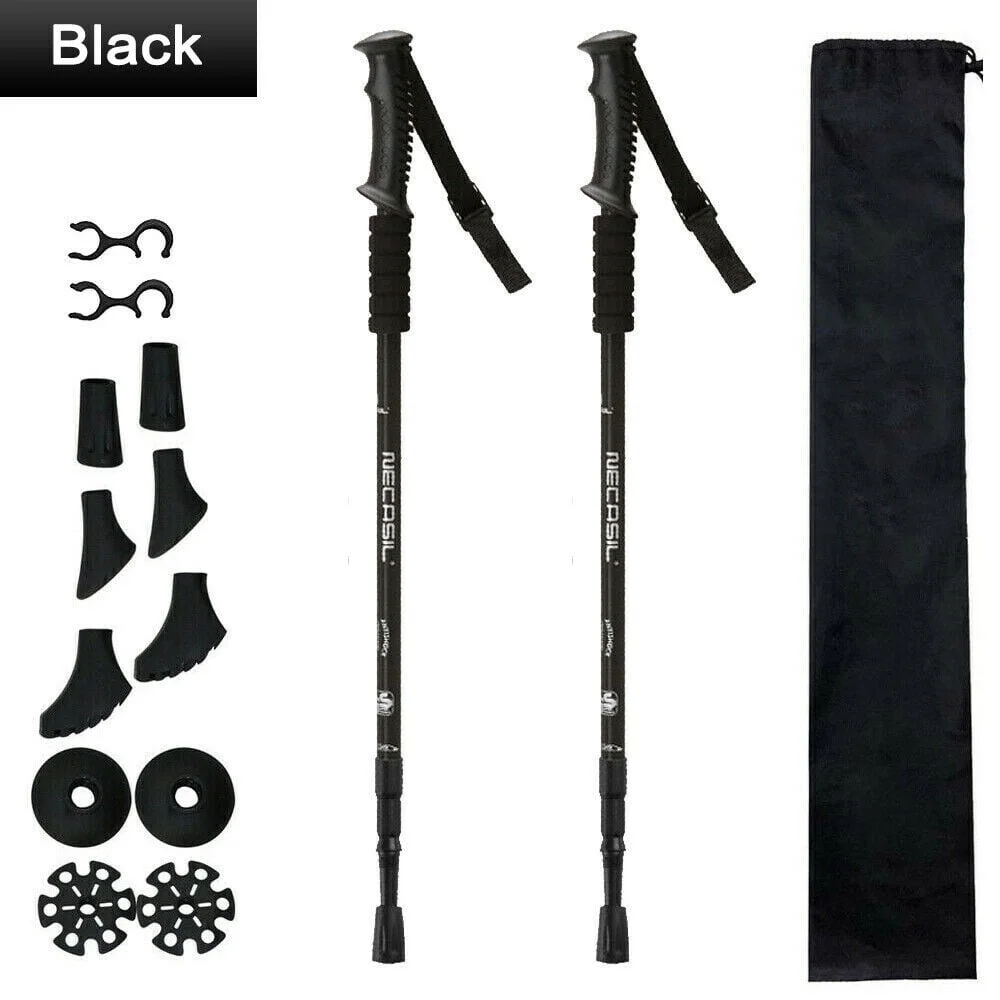 Hiking Poles, Telescopic Collapsible Trekking Poles with Quick Twist Lock System, Lightweight for Hiking Backpacking Mountaining