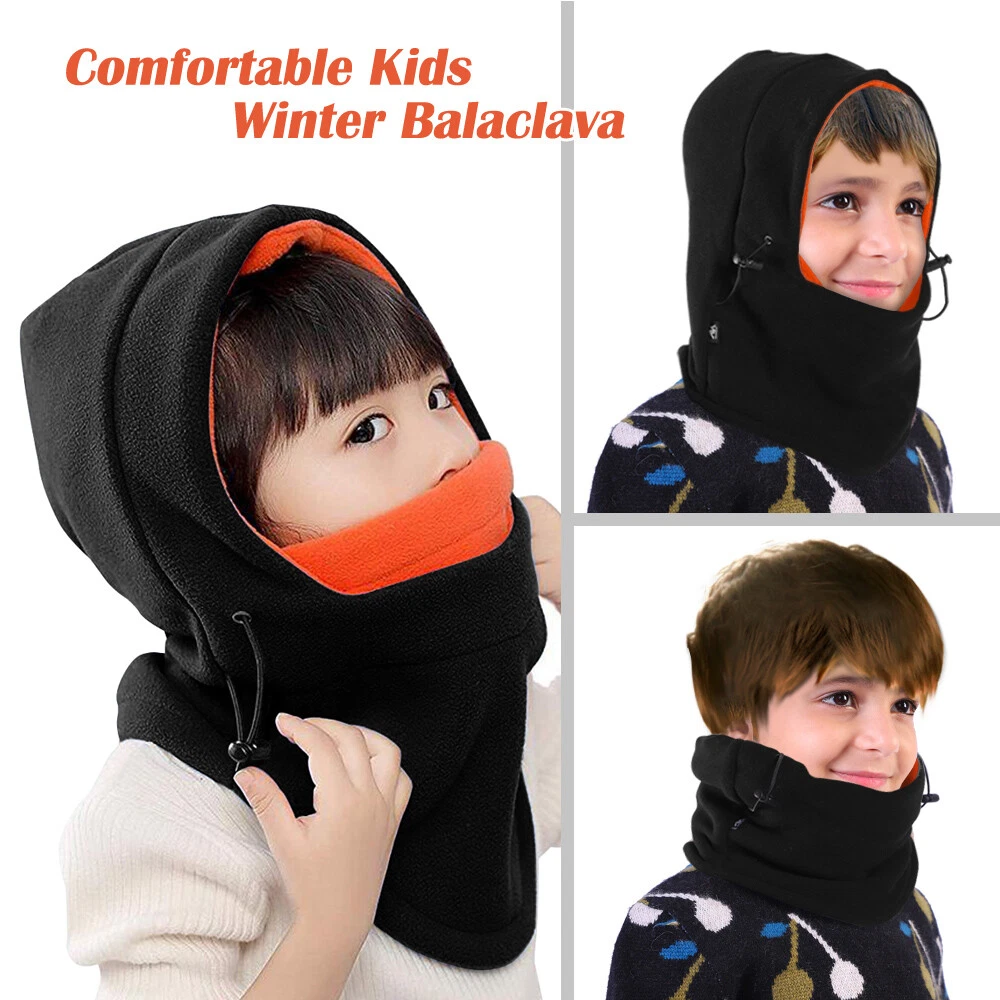 Kids Winter Balaclava Hat Fleece Ski Face Mask Snow Hood Warm Boys Girls Toddler