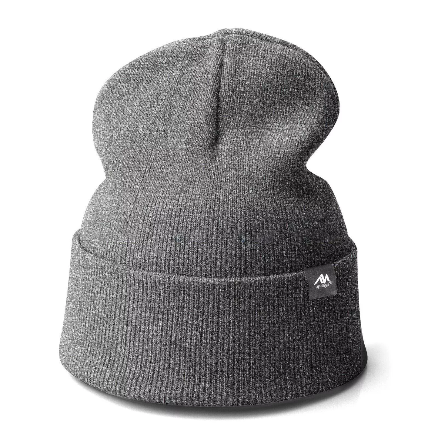 Unisex Beanie Hat Cuff Slouchy Men Women Long Warm Soft Knit Cap Winter Solid