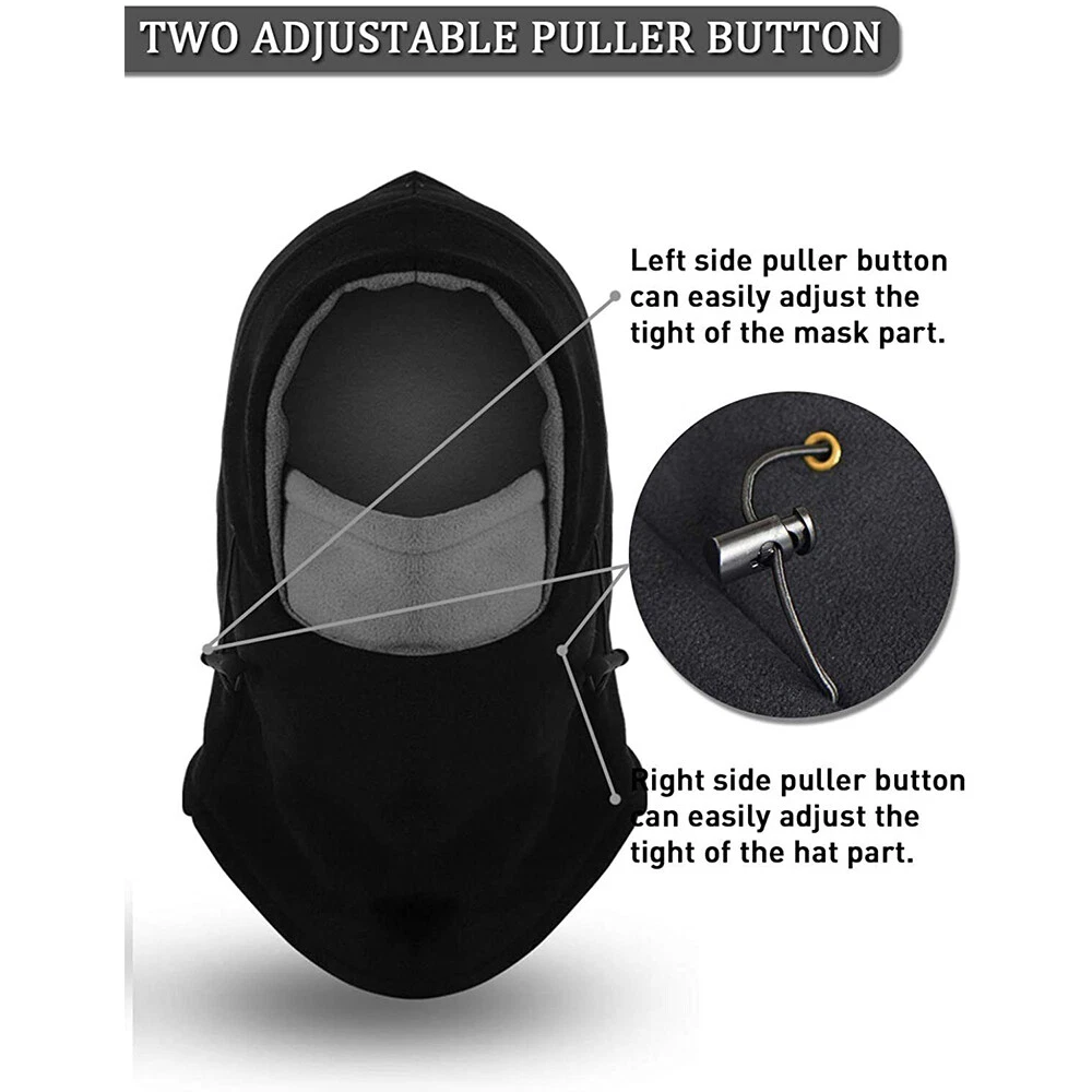 Fleece Balaclava Windproof Ski Face Mask Kids Thermal Dual-Layer Hat Child