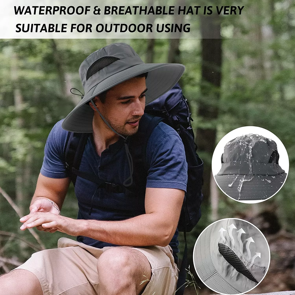 Unisex Bonnie Bucket Hat Wide Brim Breathable Sun Mesh Cap UV Protection Outdoor