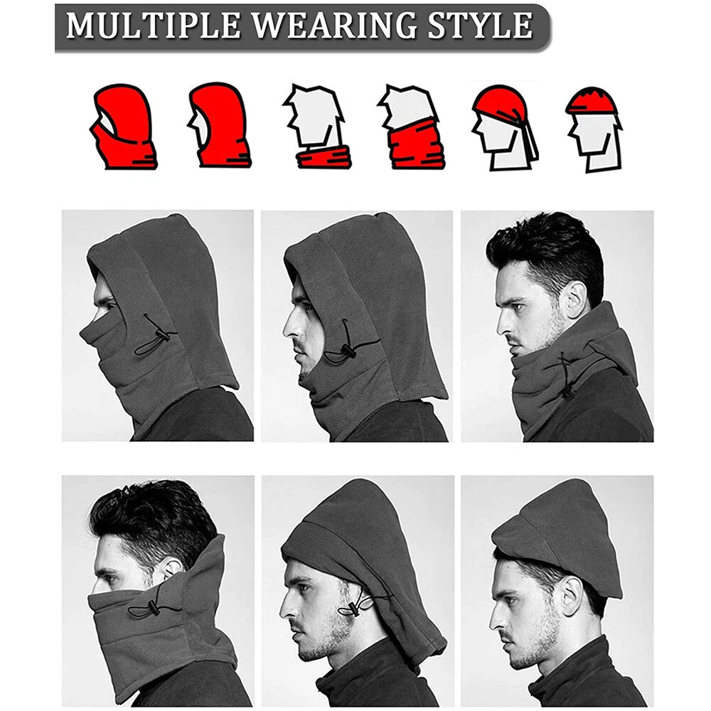 Fleece Balaclava Full Face Mask Neck Warmer Winter Sports Ski Cycling Women Men