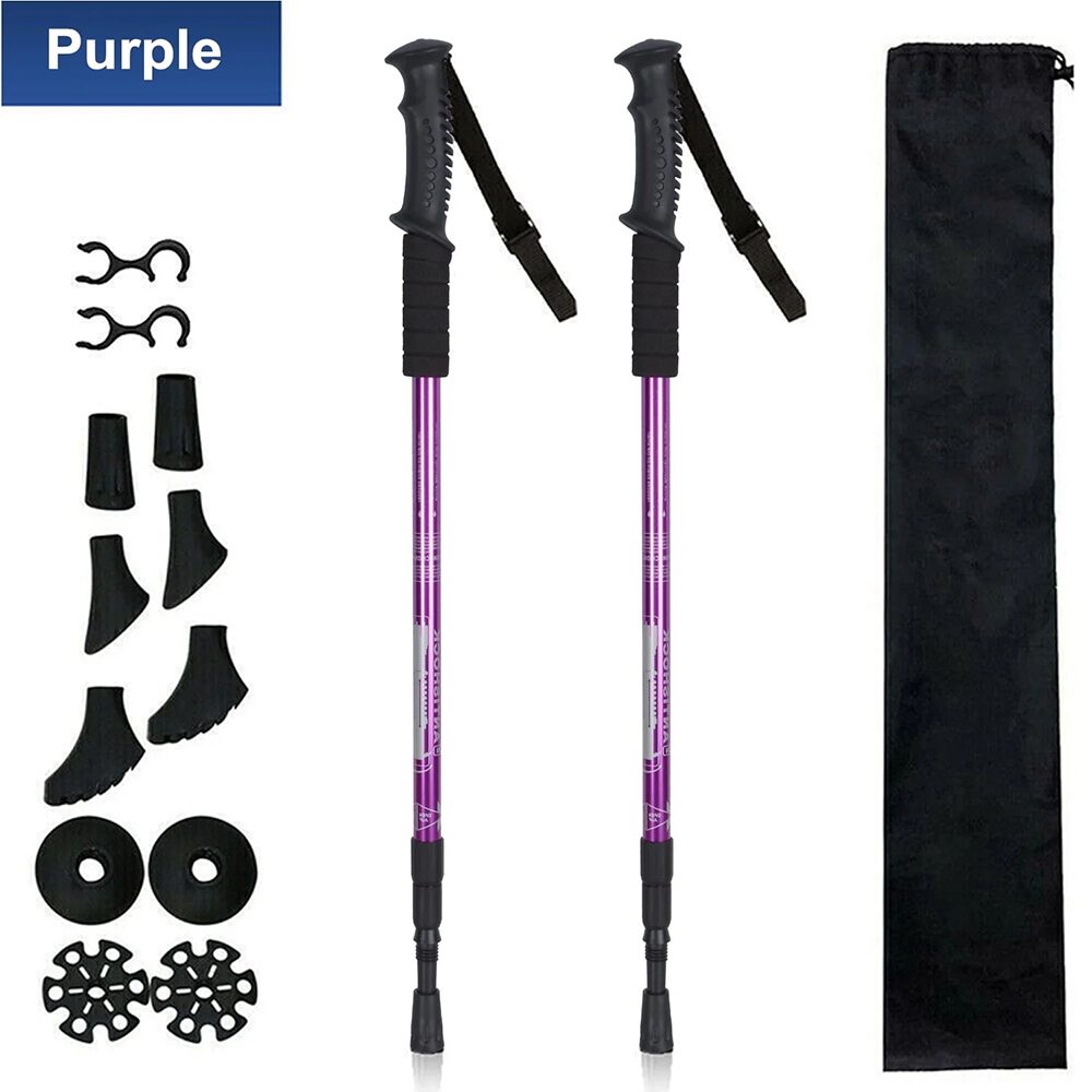 Hiking Poles, Telescopic Collapsible Trekking Poles with Quick Twist Lock System, Lightweight for Hiking Backpacking Mountaining