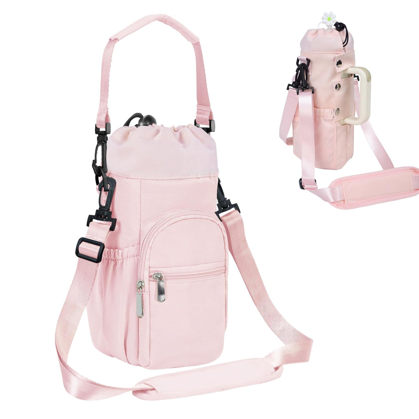 For Stanley Tumbler Cup 40oz Water Bottle Holder Carry Bag Travel Pouch w/ Strap