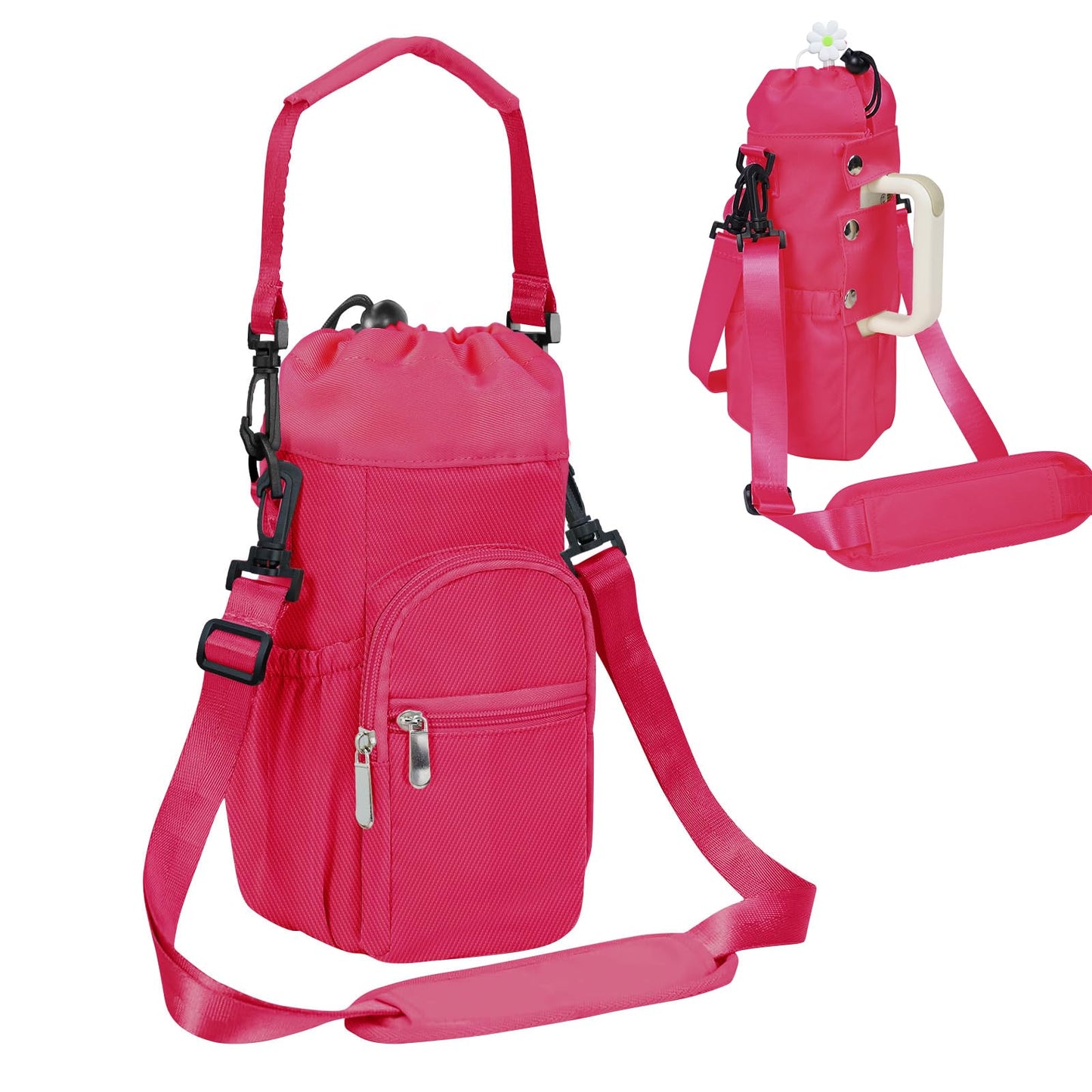 For Stanley Tumbler Cup 40oz Water Bottle Holder Carry Bag Travel Pouch w/ Strap
