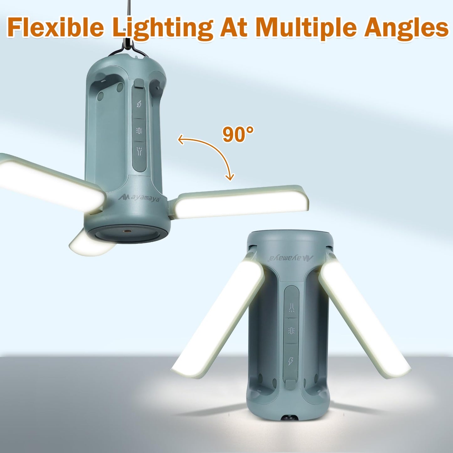 Foldable Camping Lights Rechargeable, 10000mAh LED Camping Lantern Built-in Emergency Power