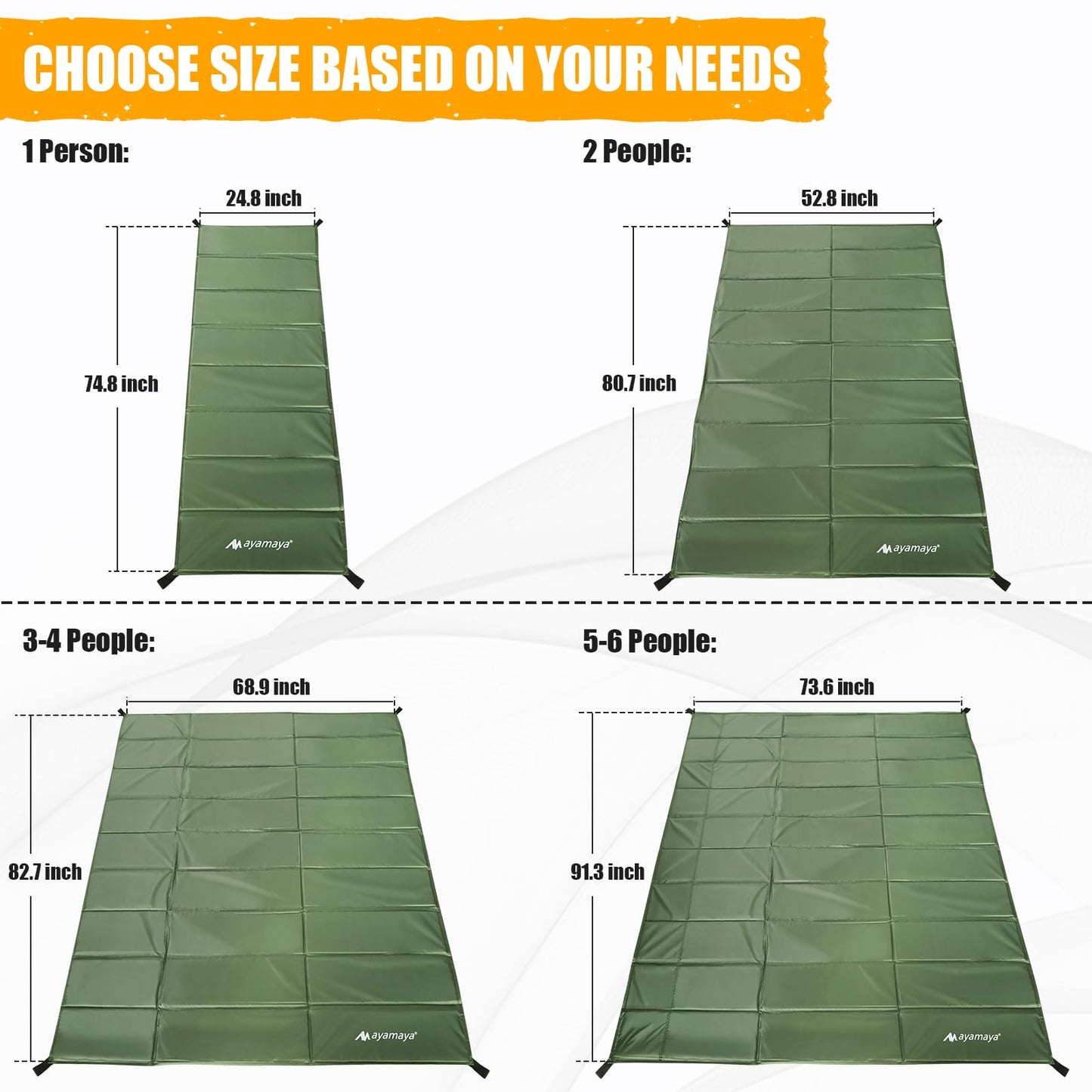Foam Sleeping Pad for Camping - Foldable Camping Mattress for 1/2/3/4/5/6 Person