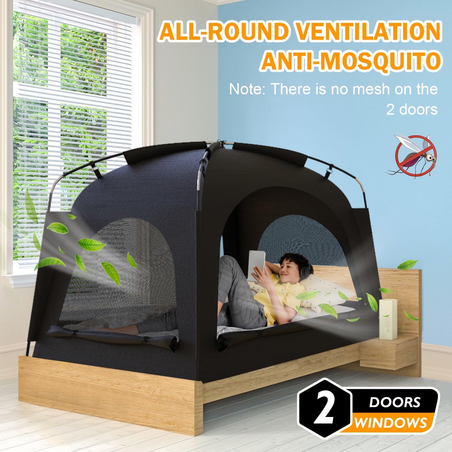 Bed Tent - Portable Indoor Privacy Dream Tents Bed Canopy for Kids and Adults