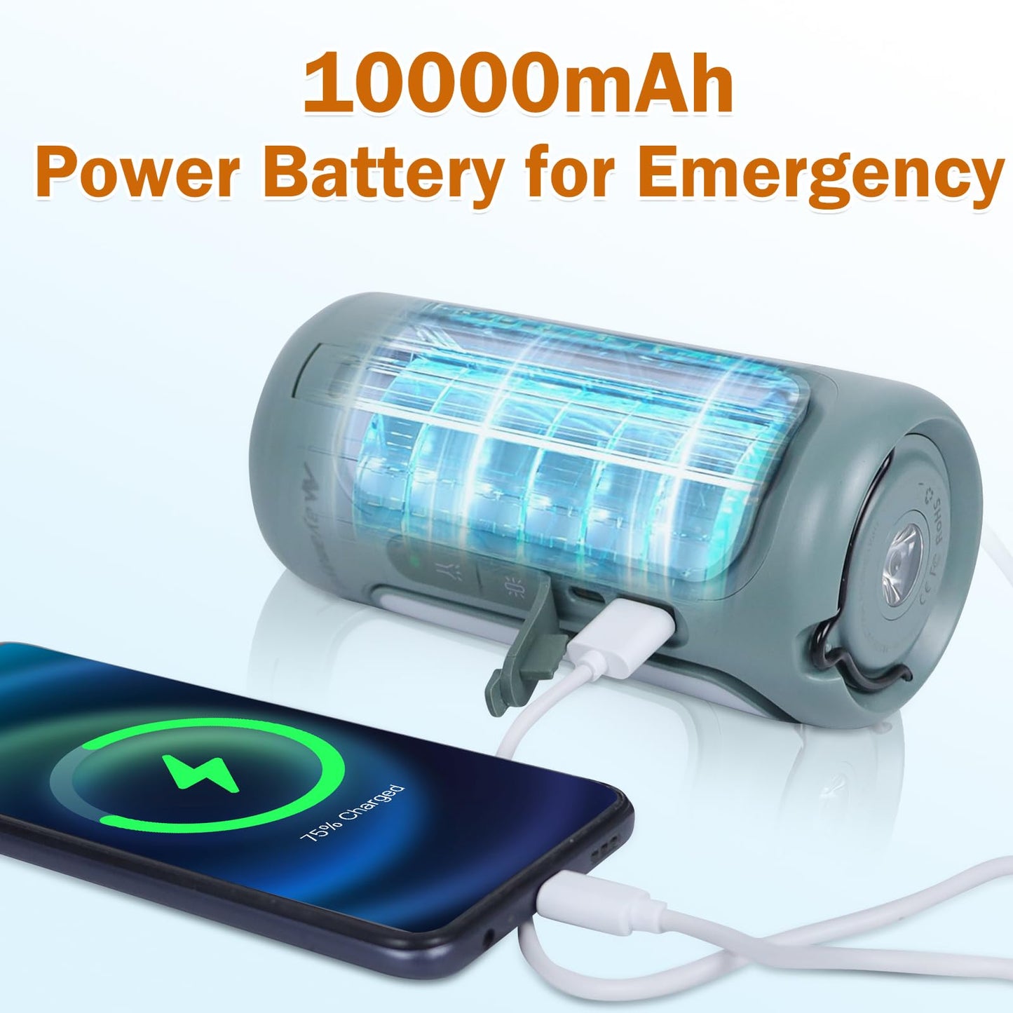 Foldable Camping Lights Rechargeable, 10000mAh LED Camping Lantern Built-in Emergency Power