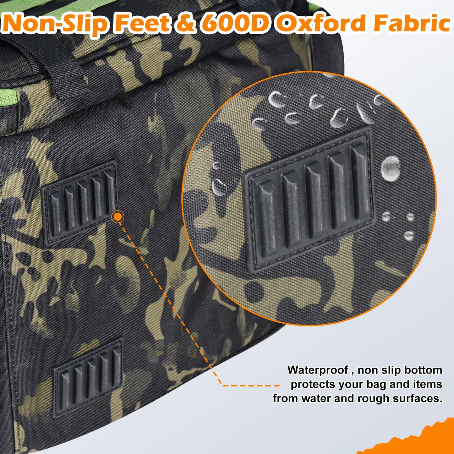 45L Fishing Backpack with 4 Tackle Boxes, Large Tackle Backpack with Rod Holders, Rubber Feet
