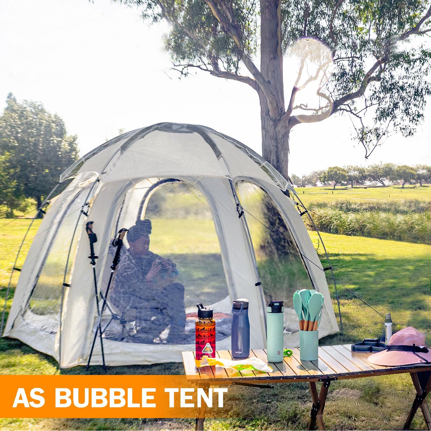 10x10 FT Screen House for 4-6 People, Outdoor Sports Tent Canopy with Mesh Mosquito Netting