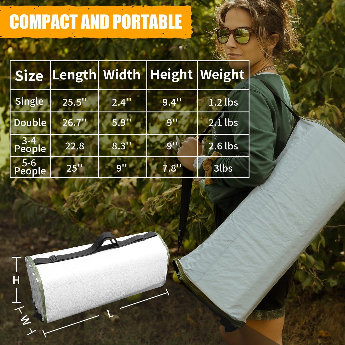 Foam Sleeping Pad for Camping - Foldable Camping Mattress for 1/2/3/4/5/6 Person